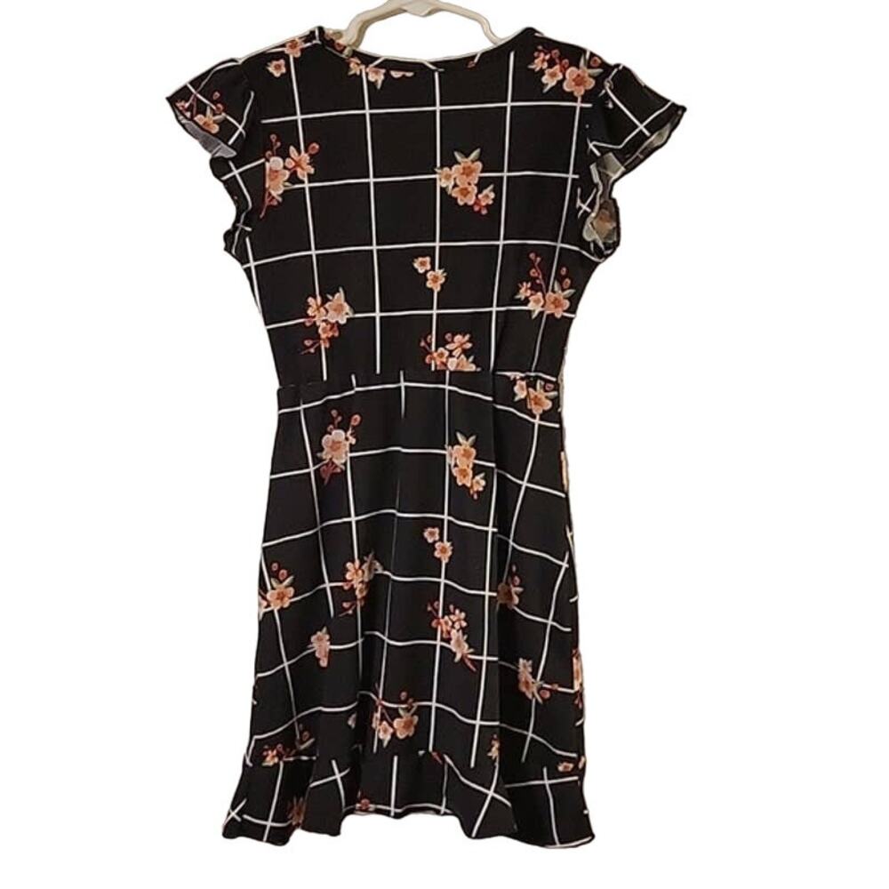 Glitter Girl Sort Sleeve‎ Black and White Midi Dress Size 6X or Size 7